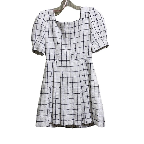 Nwot Gal Meets Glam Dawn Dress Size 4P Windowpane White Black Pockets - Picture 6 of 9
